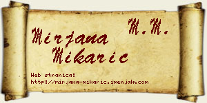 Mirjana Mikarić vizit kartica
